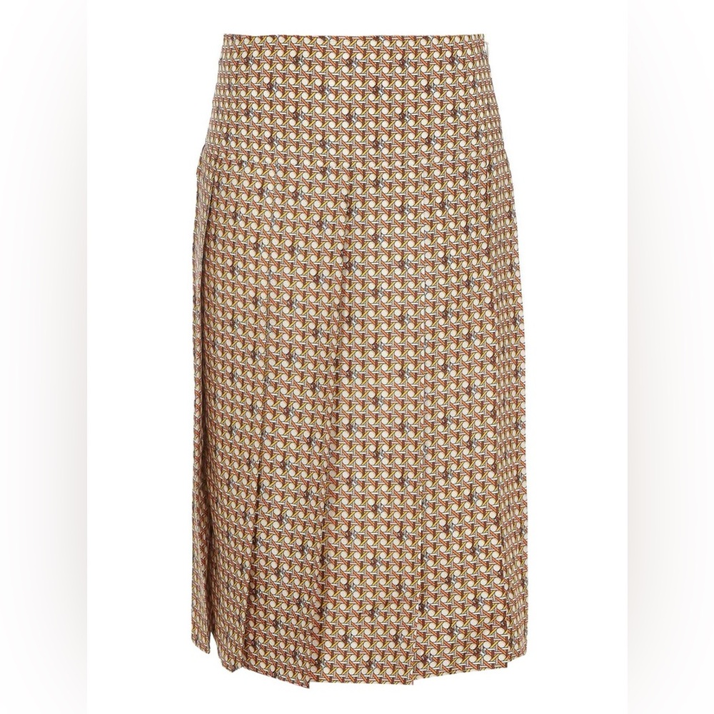 NWT Tory Burch A-Line Pleated silk Skirt size 10